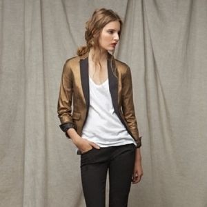 ZARA Trf Collection Gold Tuxedo Jacket/Blazer-L